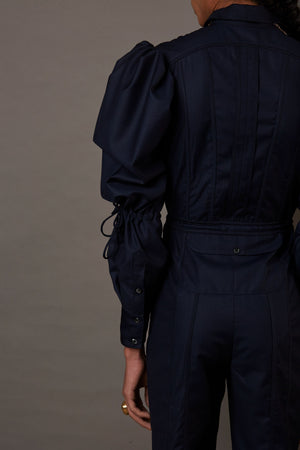 EVELYN FT. QUOD SUITING JUMP SUIT IN NAVY