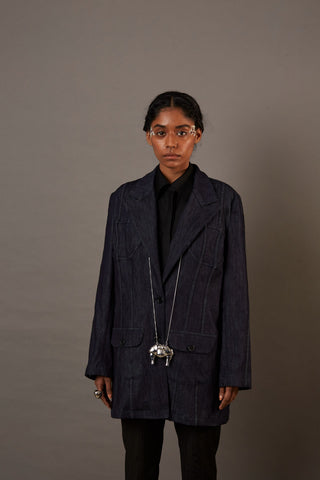 QUOD DENIM DAD JACKET IN INDIGO