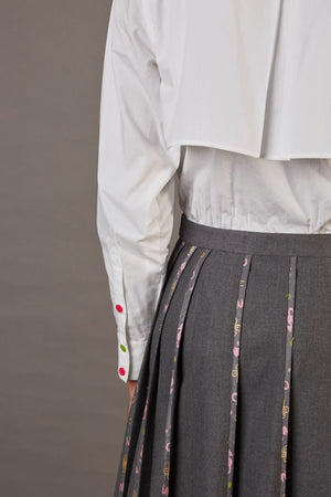 WRAP SKIRT WITH HANDWOVEN BANARASI BROCADE HIGHLIGHTS IN GREY