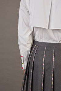 WRAP SKIRT WITH HANDWOVEN BANARASI BROCADE HIGHLIGHTS IN GREY