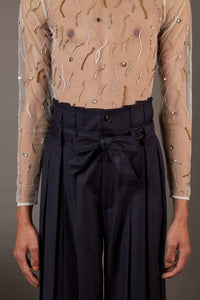 QUOD FOUNTAIN PANTS WITH BELT IN NAVY