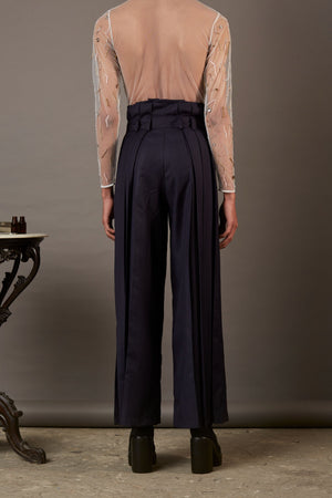 QUOD FOUNTAIN PANTS WITH BELT IN NAVY