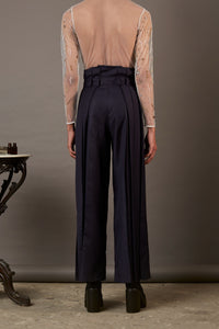 QUOD FOUNTAIN PANTS WITH BELT IN NAVY