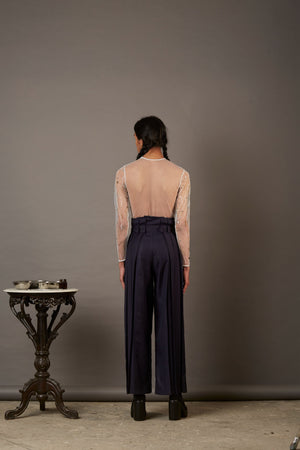 QUOD FOUNTAIN PANTS WITH BELT IN NAVY