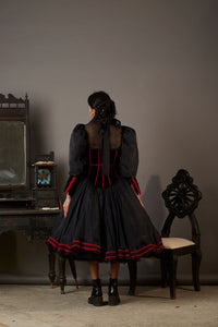MIDNIGHT DRESS IN SILK AND TULLE WITH SILK BLOUSE
