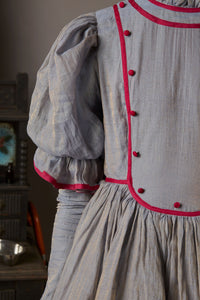 ÉLISE SILK CHANDERI DRESS WITH CONTRAST DETAILS