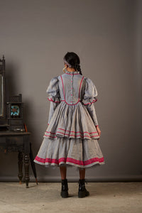 ELISE FT. ÉLISE SILK CHANDERI DRESS WITH CONTRAST DETAILS