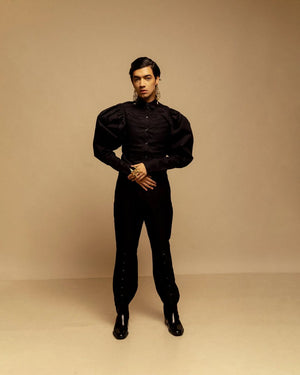 AMAN PAL FT. Cuffed Leg Pants Black