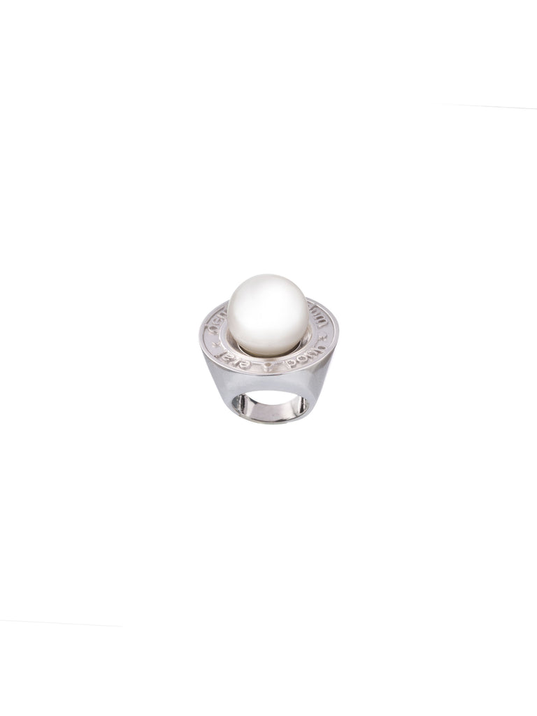QED PEARL RING SILVER