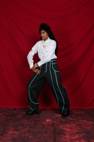 LET’S PUT HER IN THE VASE PANTS IN INDIGO