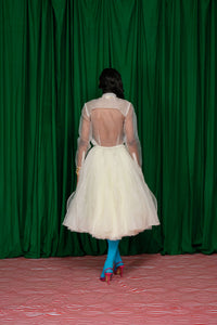 VEINS SKIRT IN IVORY