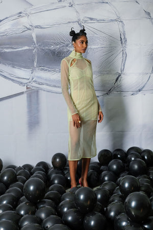 BODY BODY BODY DRESS IN LIME