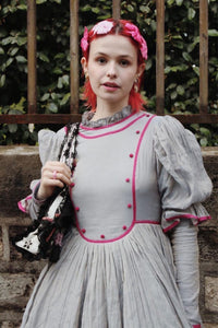 ELISE FT. ÉLISE SILK CHANDERI DRESS WITH CONTRAST DETAILS