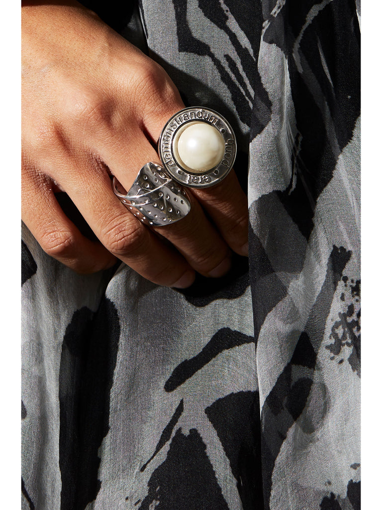 QED PEARL RING SILVER