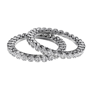 QUOD Silver Plated Teeth Bangle