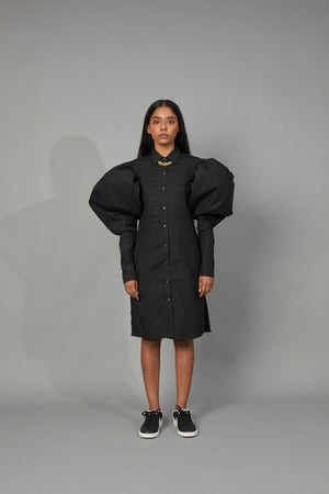 TOSHADA FT. WOLF WING SKELETON DRESS BLACK
