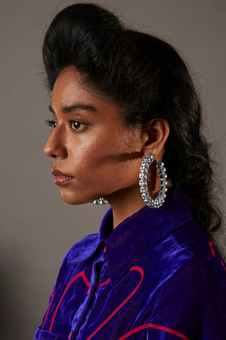 QUOD Silver Plated Teeth Earrings