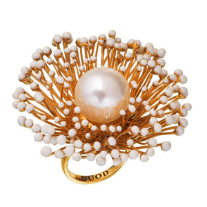 QUOD Handcrafted Bloom Ring with 22 Carat Gold Plating