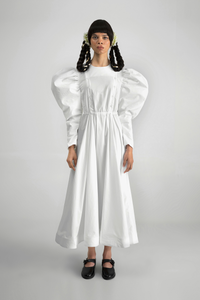 WOLF WING SHIRT DRESS WHITE